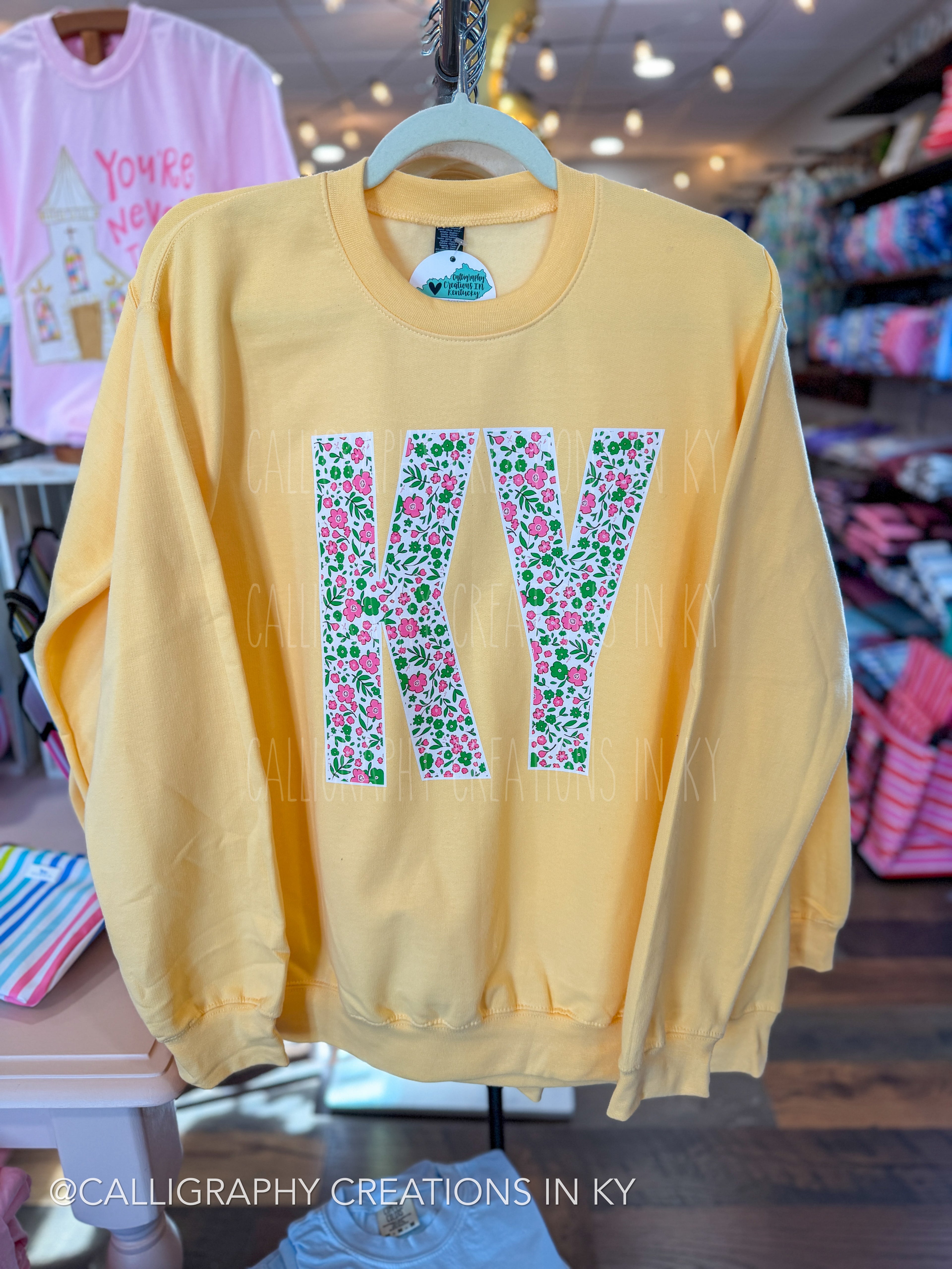 Yellow Floral KY Sweatshirt