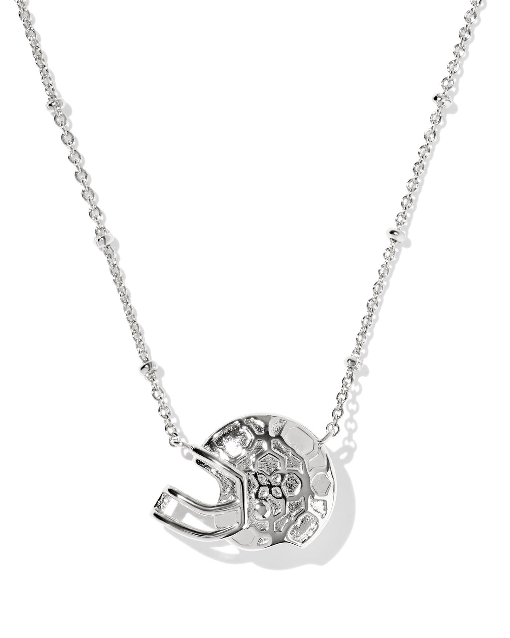 Kendra Scott Football Helmet Short Pendant Necklace - Silver Ivory Mother Of Pearl