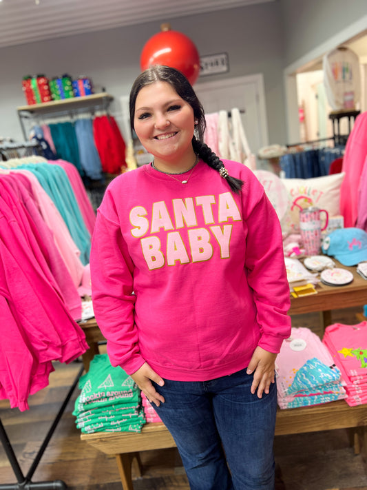 Pink Santa Baby Sweatshirt FINAL SALE