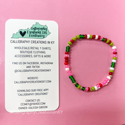 Christmas Sprinkle Beaded Blondes Bracelet