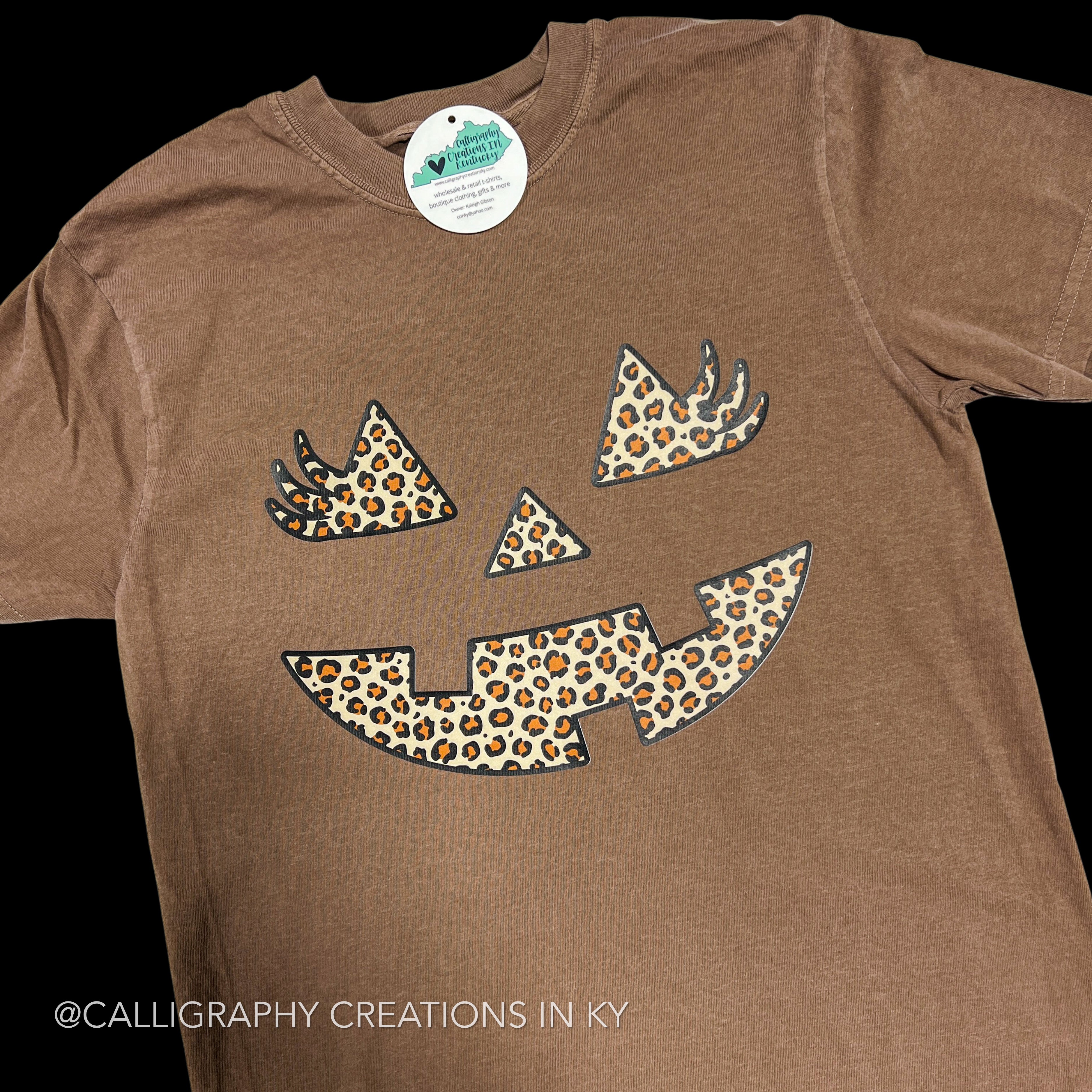 Leopard Jack O Lantern Face CC Tee