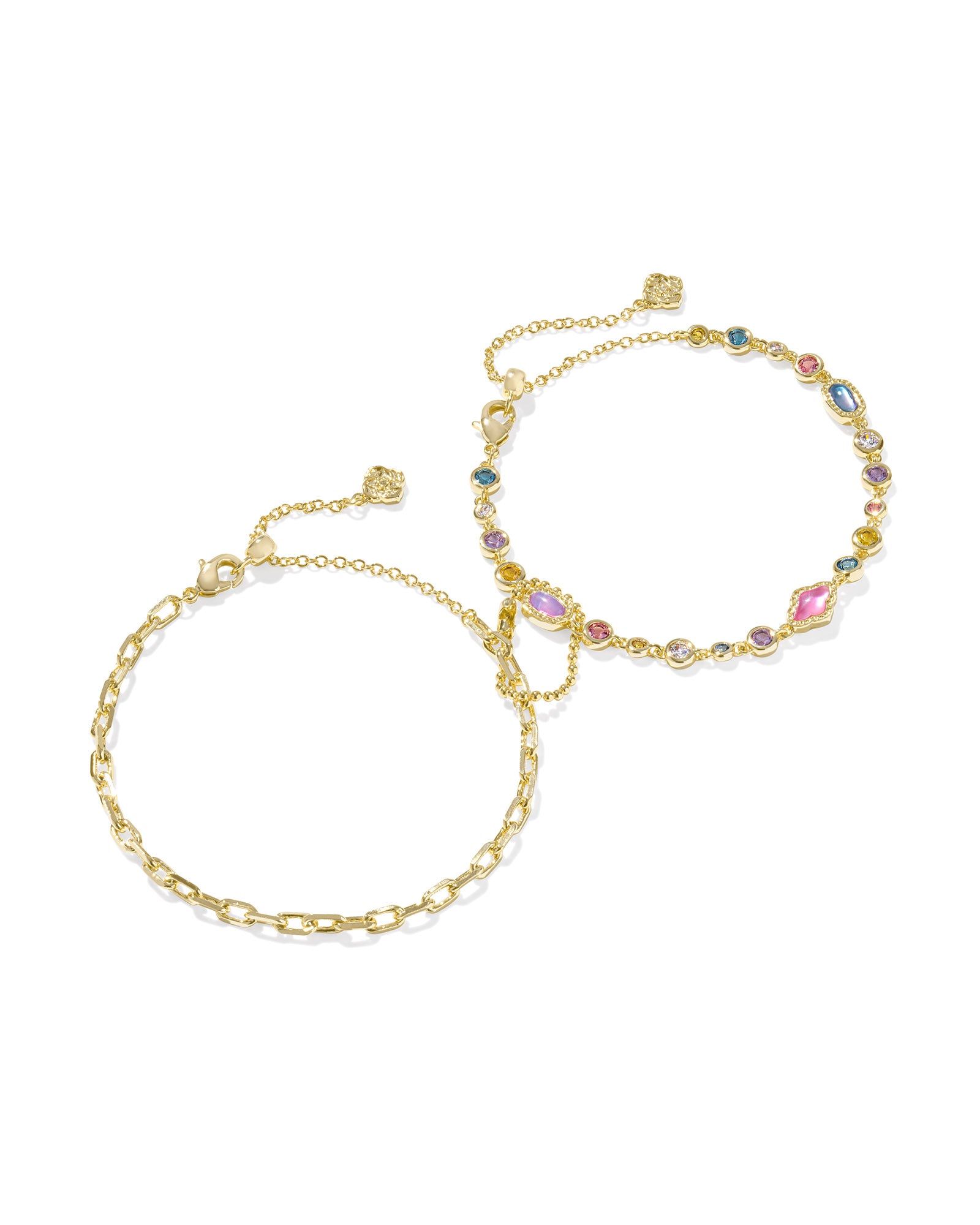 Kendra Scott Mini Elisa Abbie Set Of 2 Delicate Chain Bracelets - Gold Multi Mix