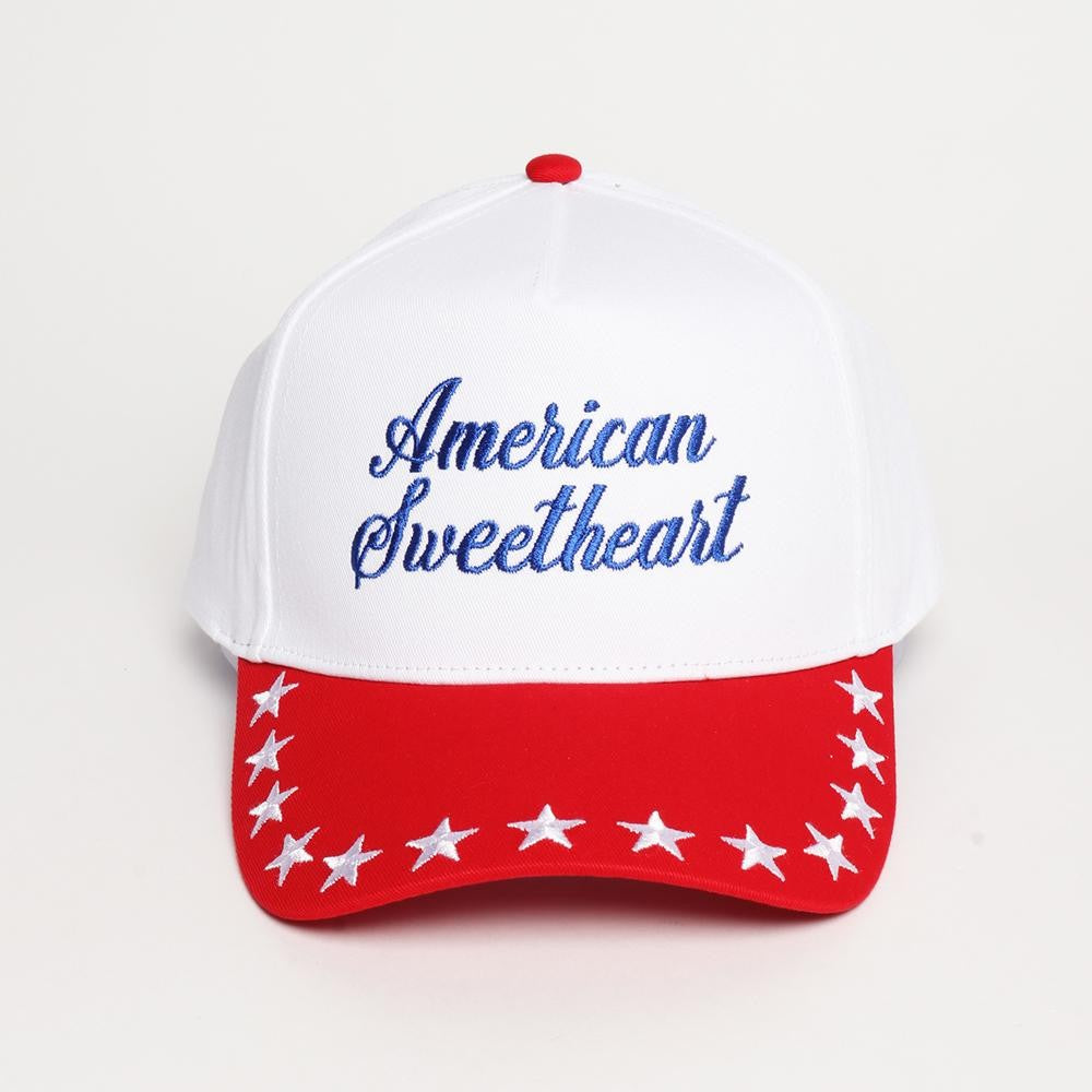 Red | American Sweetheart Embroidered Hat