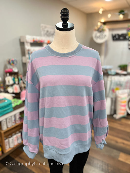 Blue + Lilac | Sara Stripe Top