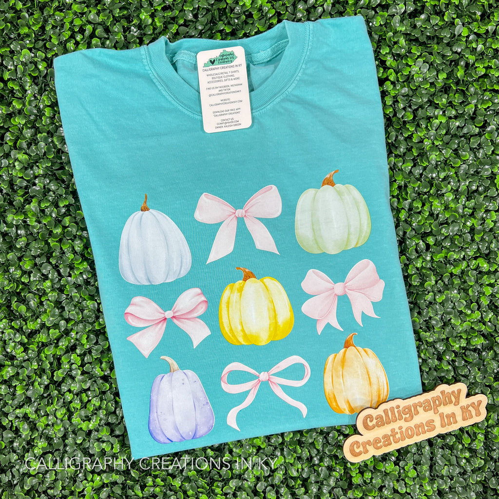XL - Mint | Pastel Pumpkins Tee - FINAL SALE