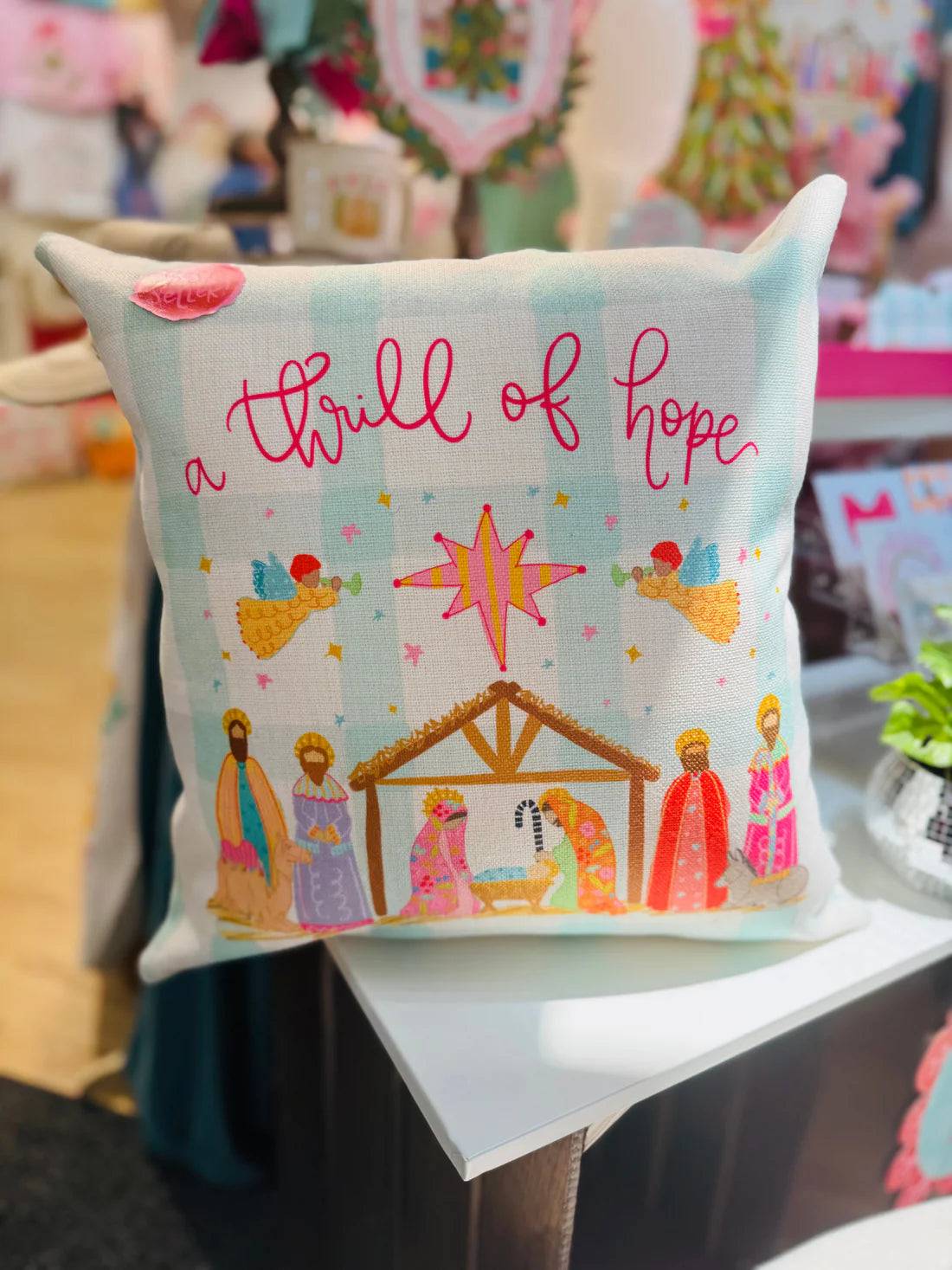 Thrill of Hope Square Pillow • Doodles by Rebekah