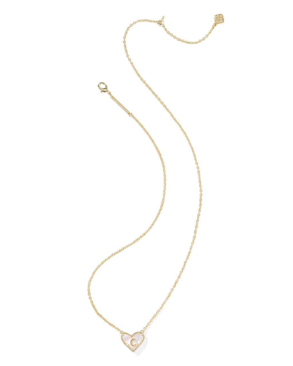 Kendra Scott Heart Letter C Short Pendant Necklace - Gold Ivory Mother Of Pearl
