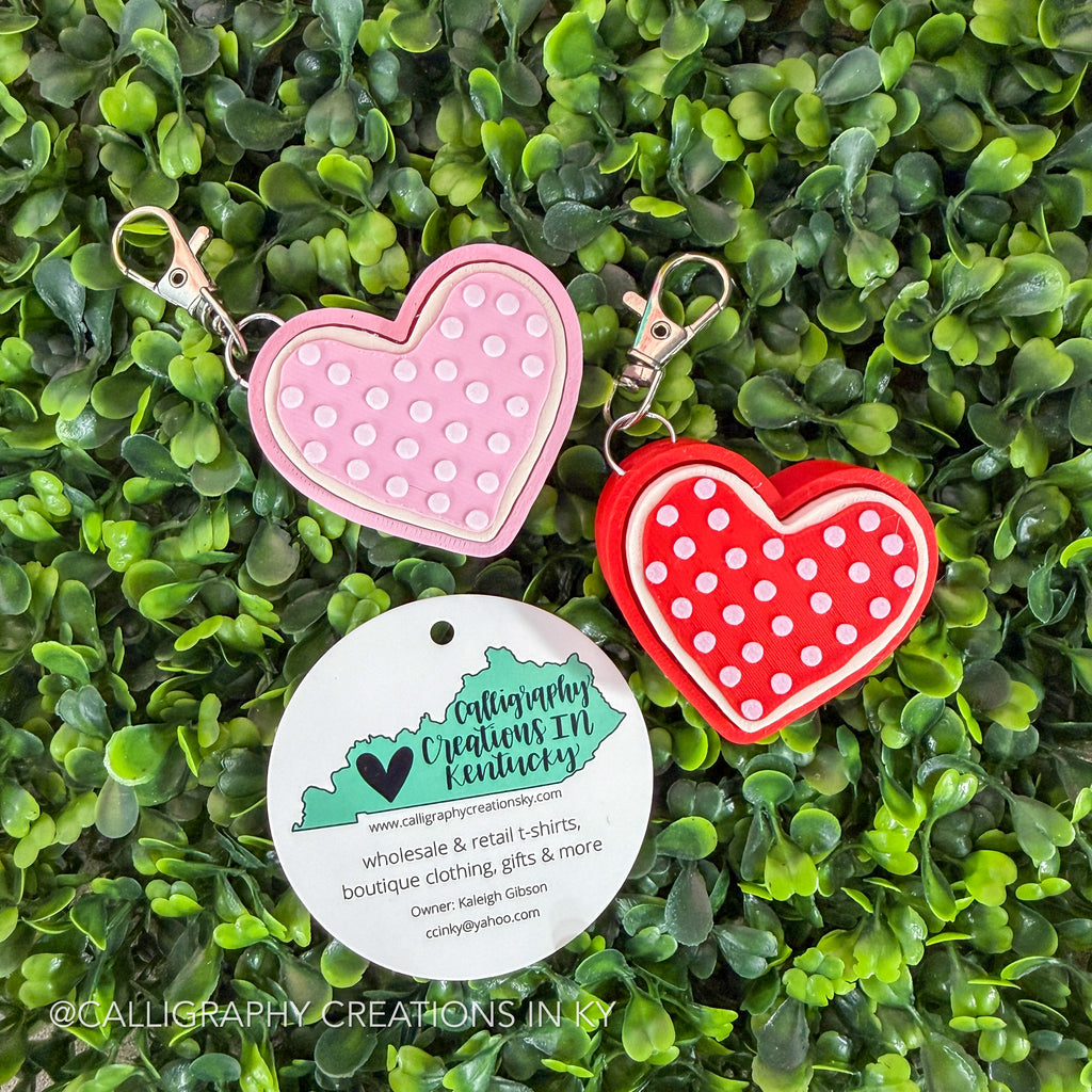 Dotted Heart Fidget Clicker Keychain