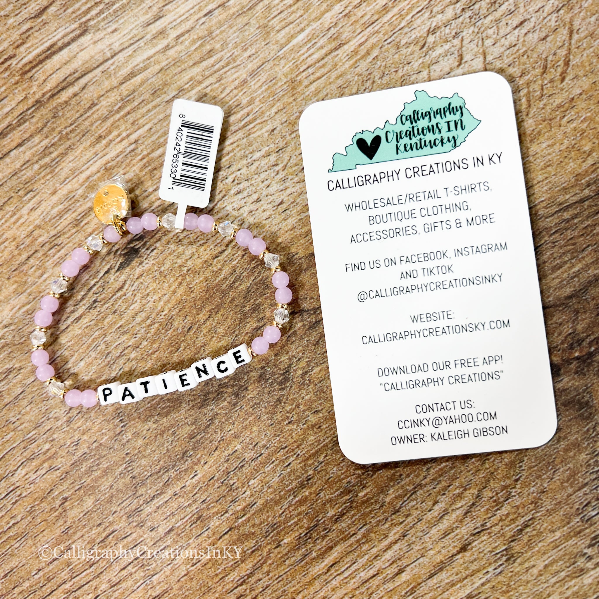 Patience / Clear Skies Little Words Project Beaded Bracelet