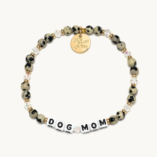 Dog Mom / Cookies and Cream Little Words Project Beaded Bracelet