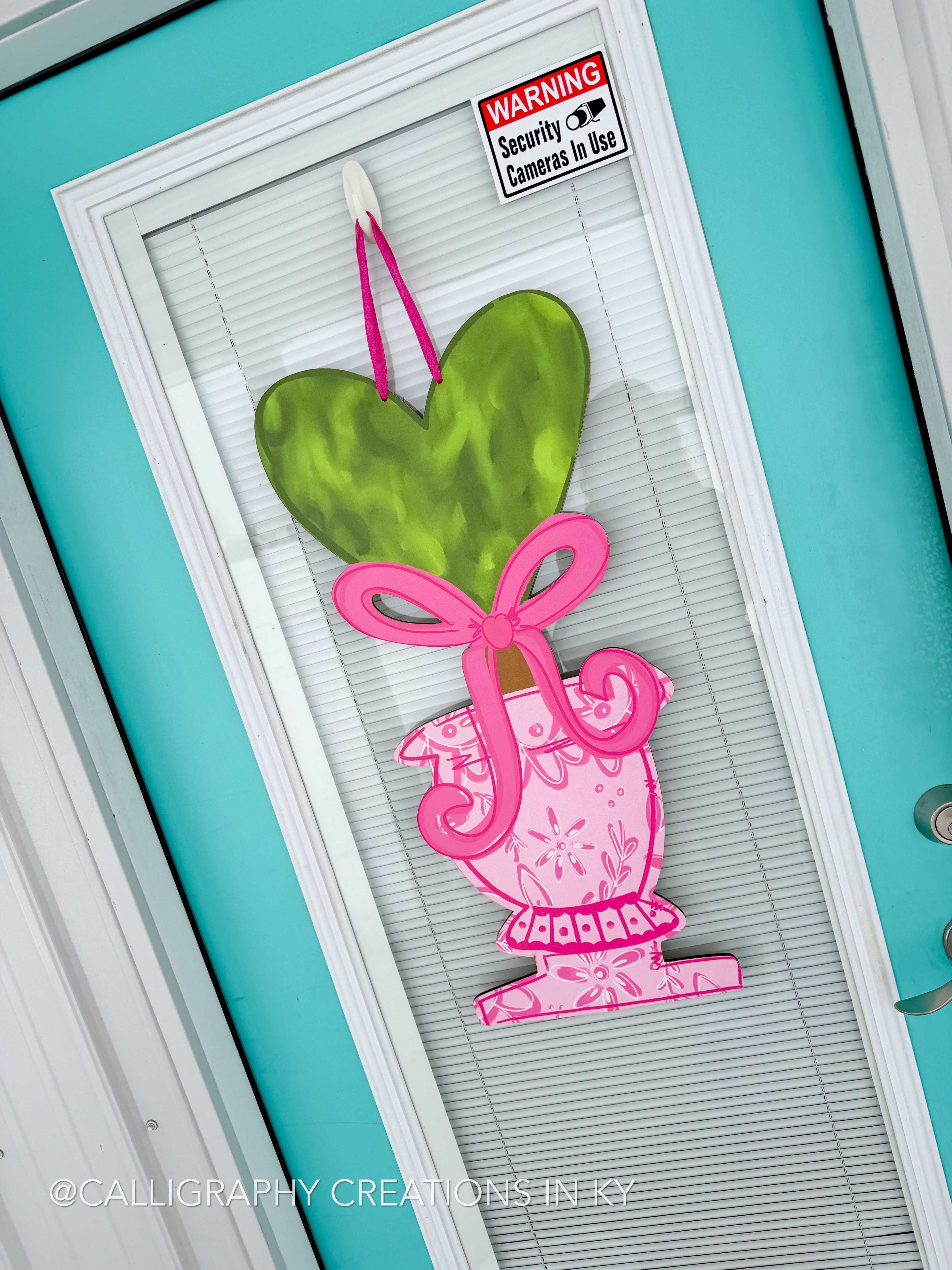 Heart Topiary Doodles By Rebekah Door Hanger *LOCAL PICKUP ONLY*
