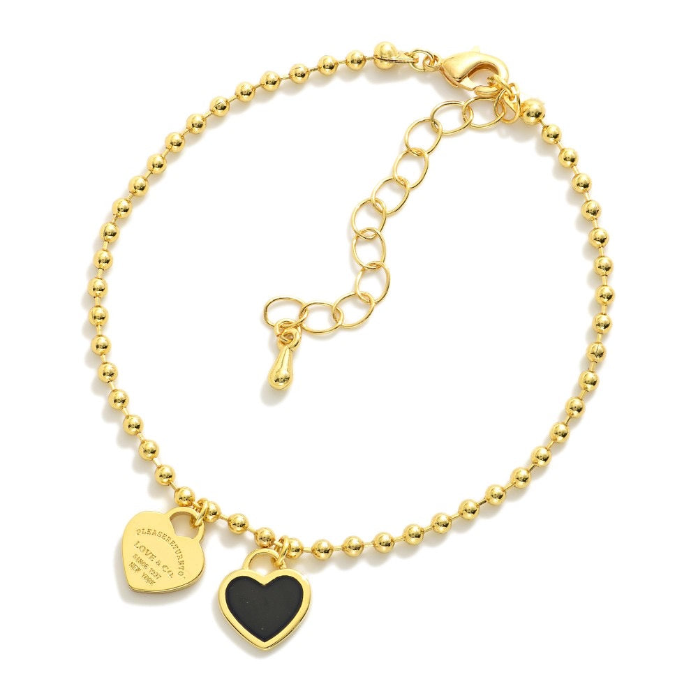 Ball Chain Heart Bracelets