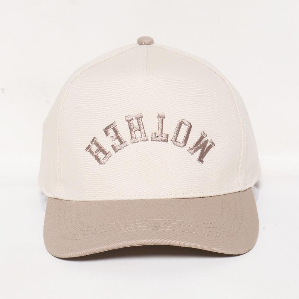 Beige | Upside Down Mother Embroidered Trucker Hat