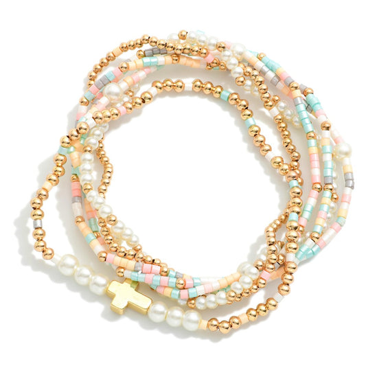 Multi Mix Cross Bracelet Set