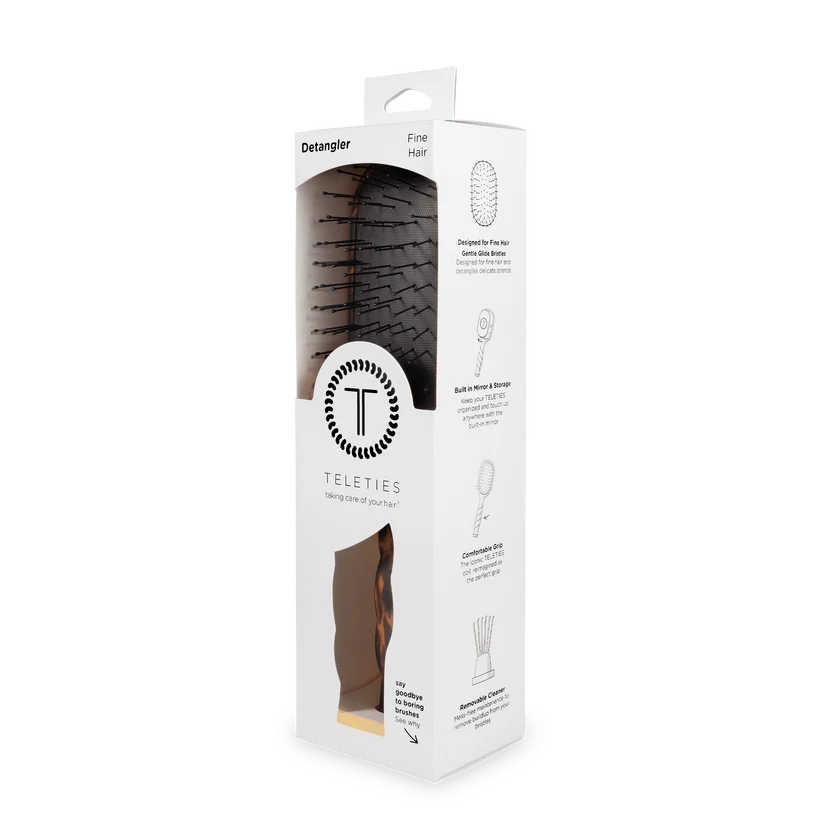 TELETIES Detangler Hair Brush for Fine Hair – Tortoise