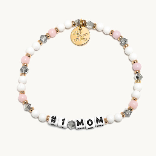 #1 Mom / Dragon Fruit Little Words Project Beaded Bracelet