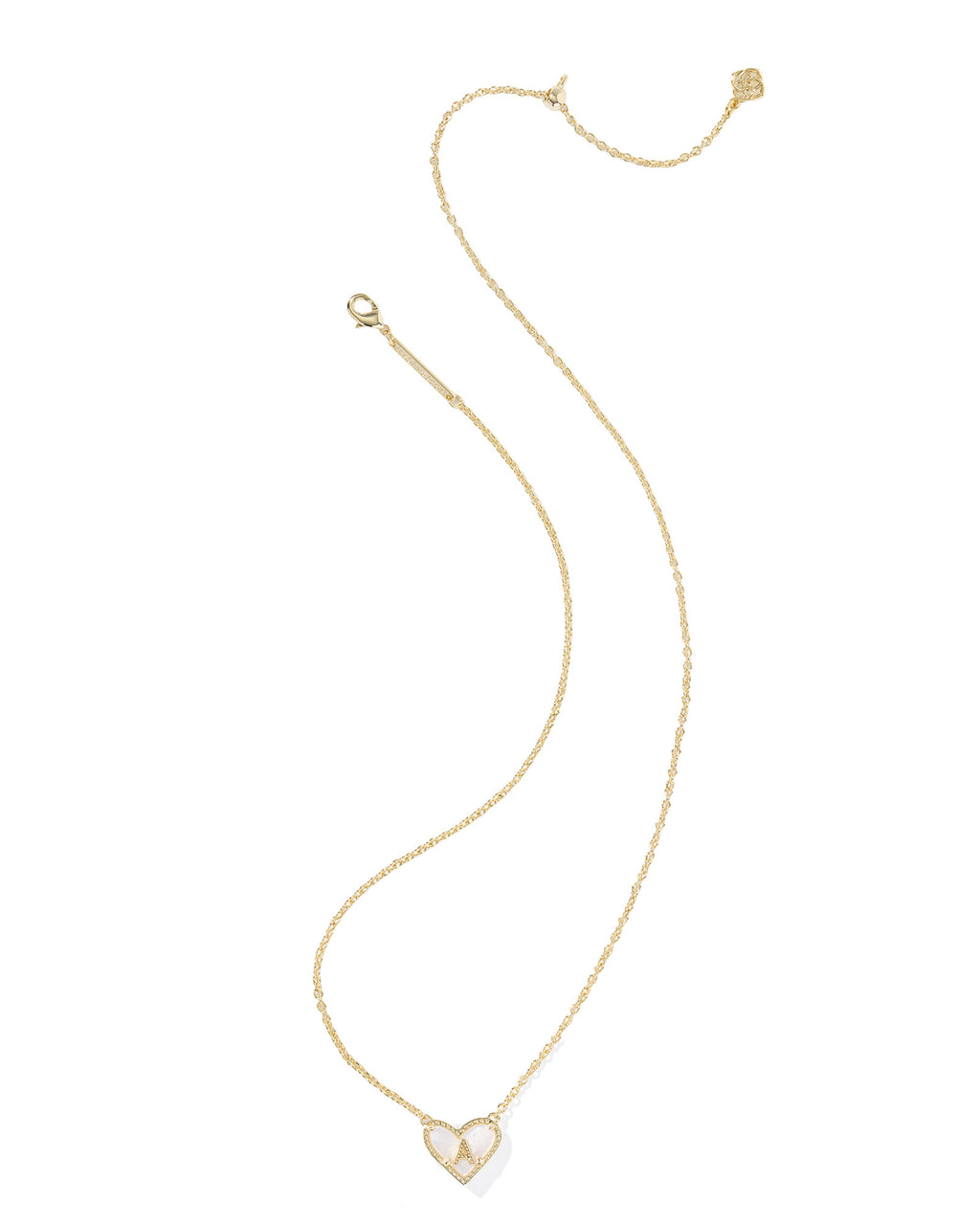 Kendra Scott Heart Letter A Short Pendant Necklace - Gold Ivory Mother Of Pearl
