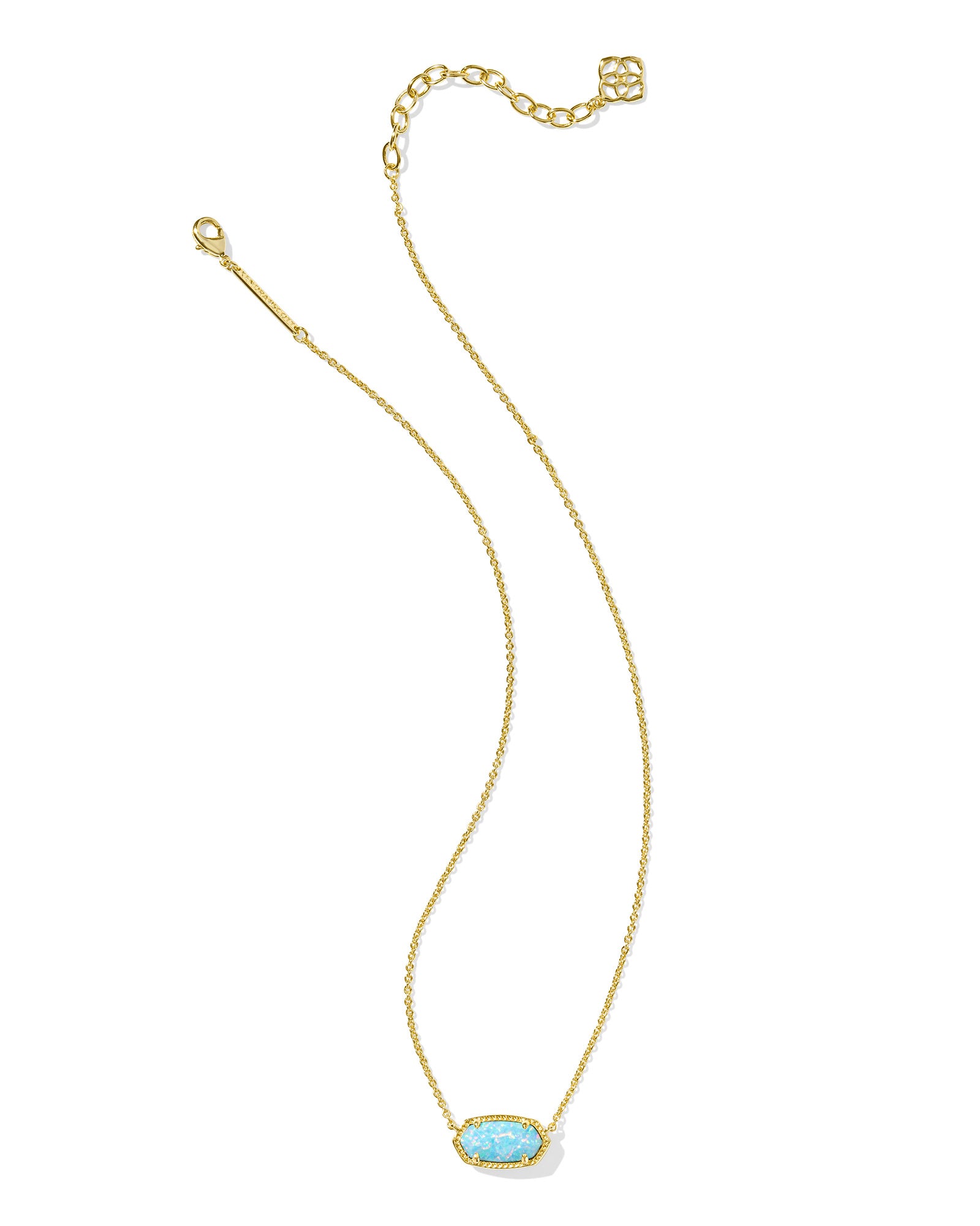 Kendra Scott Elisa Pendant Necklace - Gold Light Teal Kyocera Opal