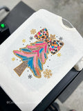(ONE LARGE LEFT) Multi Leopard Glitter Tree Tee *FINAL SALE*