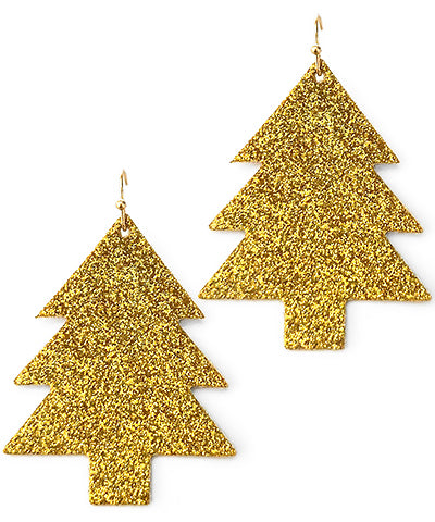 Gold | Glitter Tree Earrings
