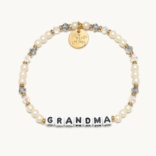 Grandma / Strand of Pearls Little Words Project Beaded Bracelet