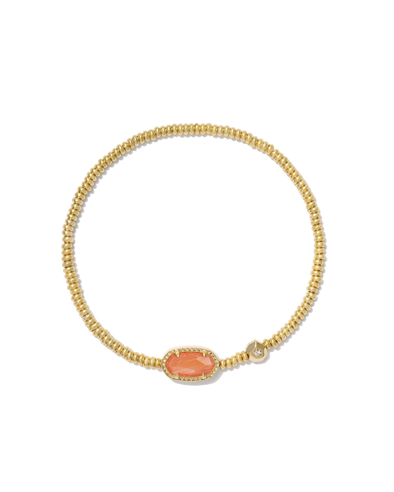 Kendra Scott Grayson Stretch Bracelet - Gold Orange Banded Agate