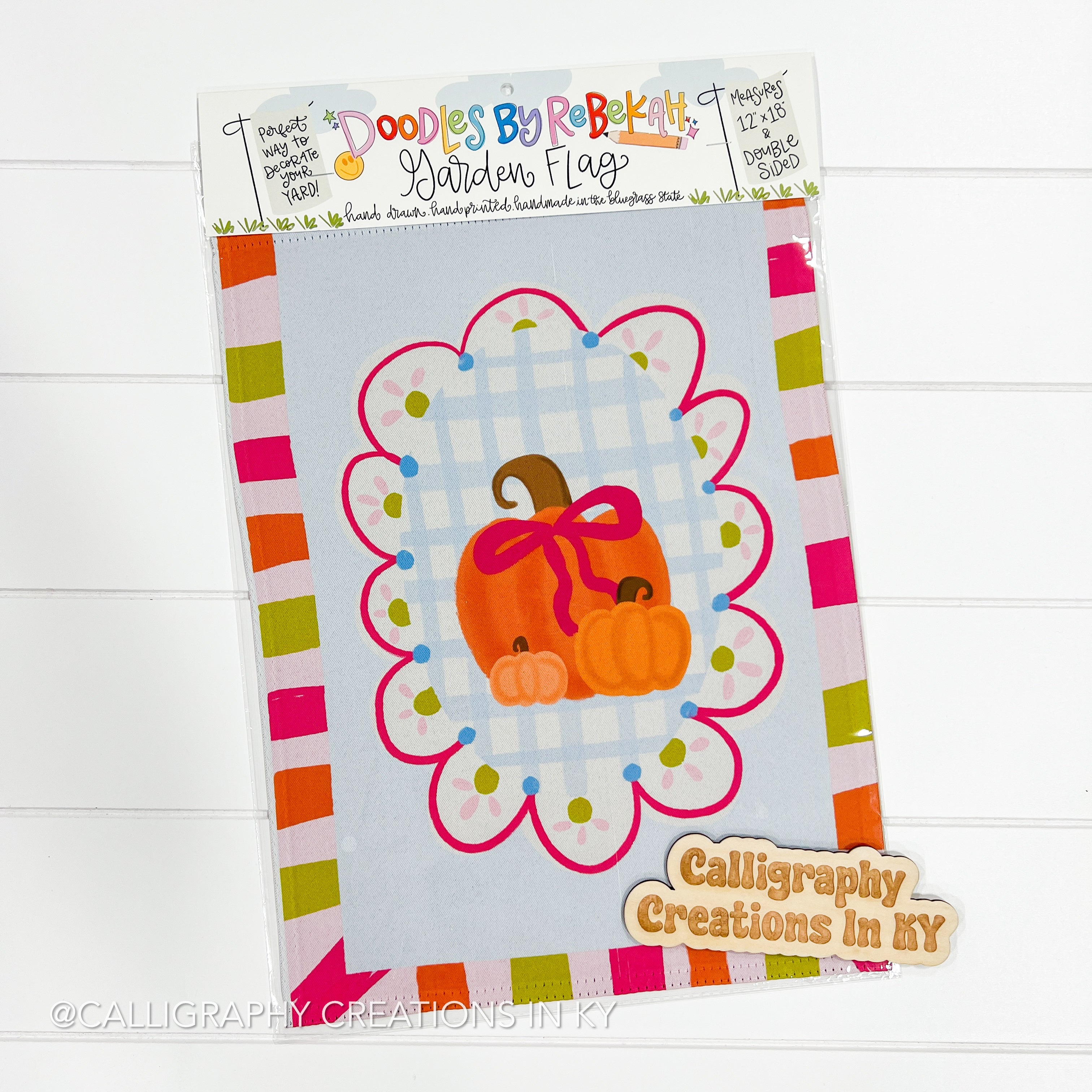 Doodles by Rebekah Pumpkin Garden Flag