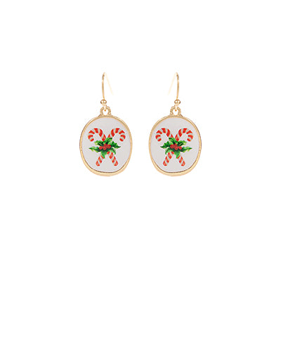 Candy Cane Pendant Earrings