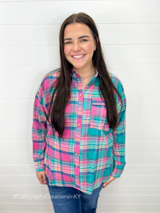Pink/Green Flannel