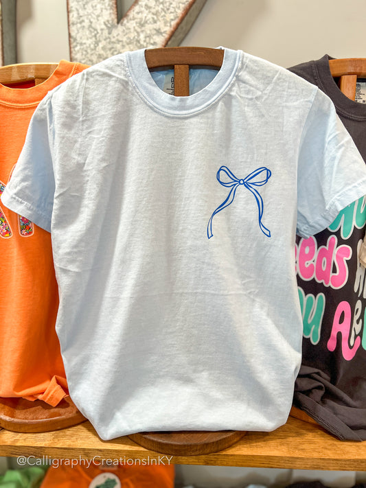 Little Blue Bow Tee