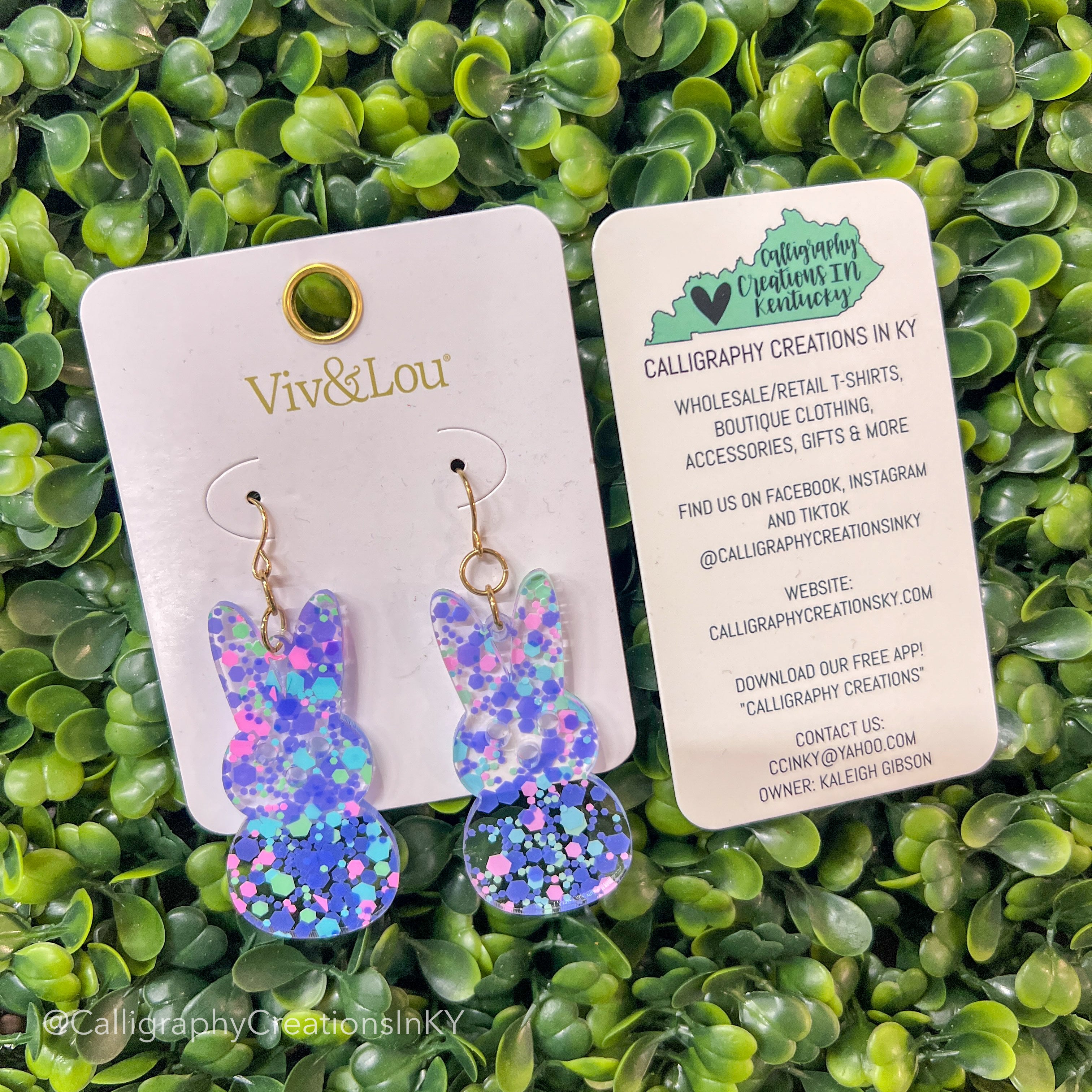 Lilac Confetti Bunny Earrings