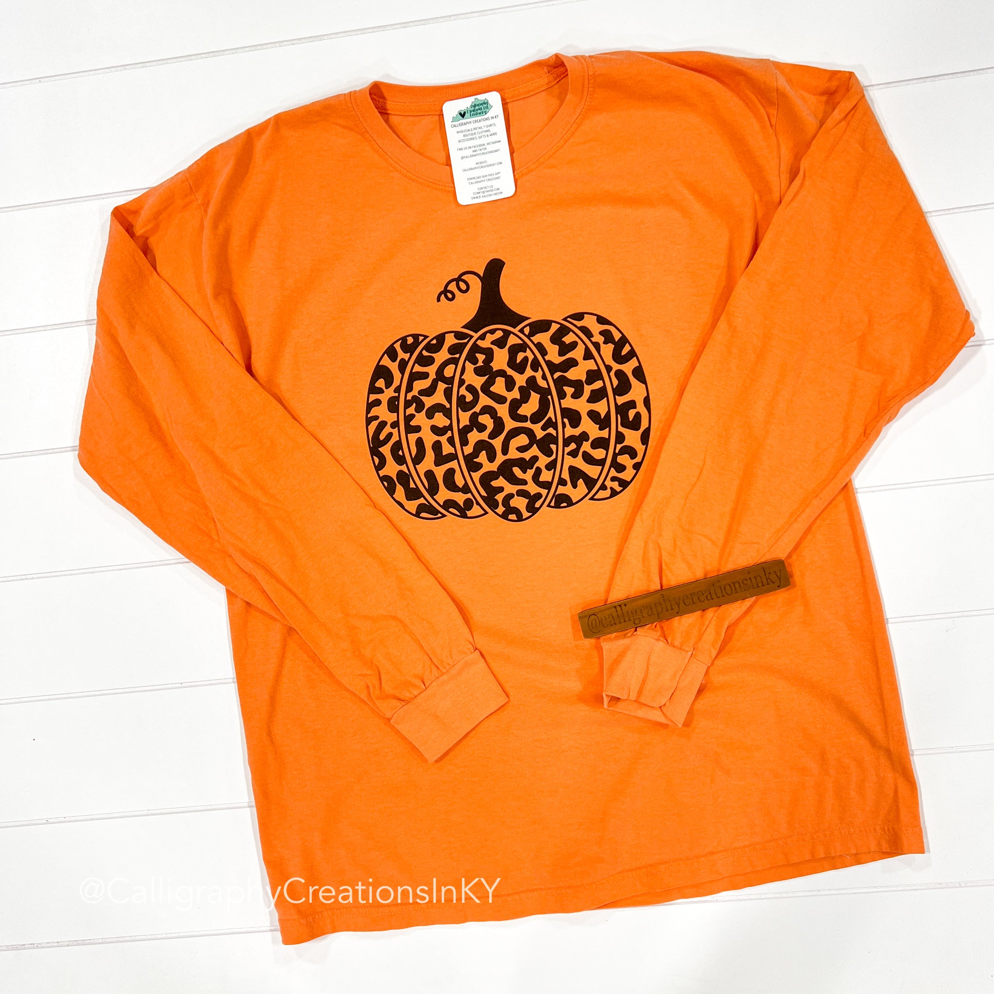 Leopard Pumpkin LS Tee *FINAL SALE*