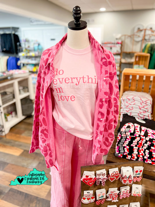 Hot Pink Leopard Twill Jacket FINAL SALE