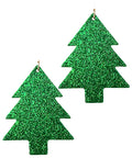 Green | Glitter Tree Earrings