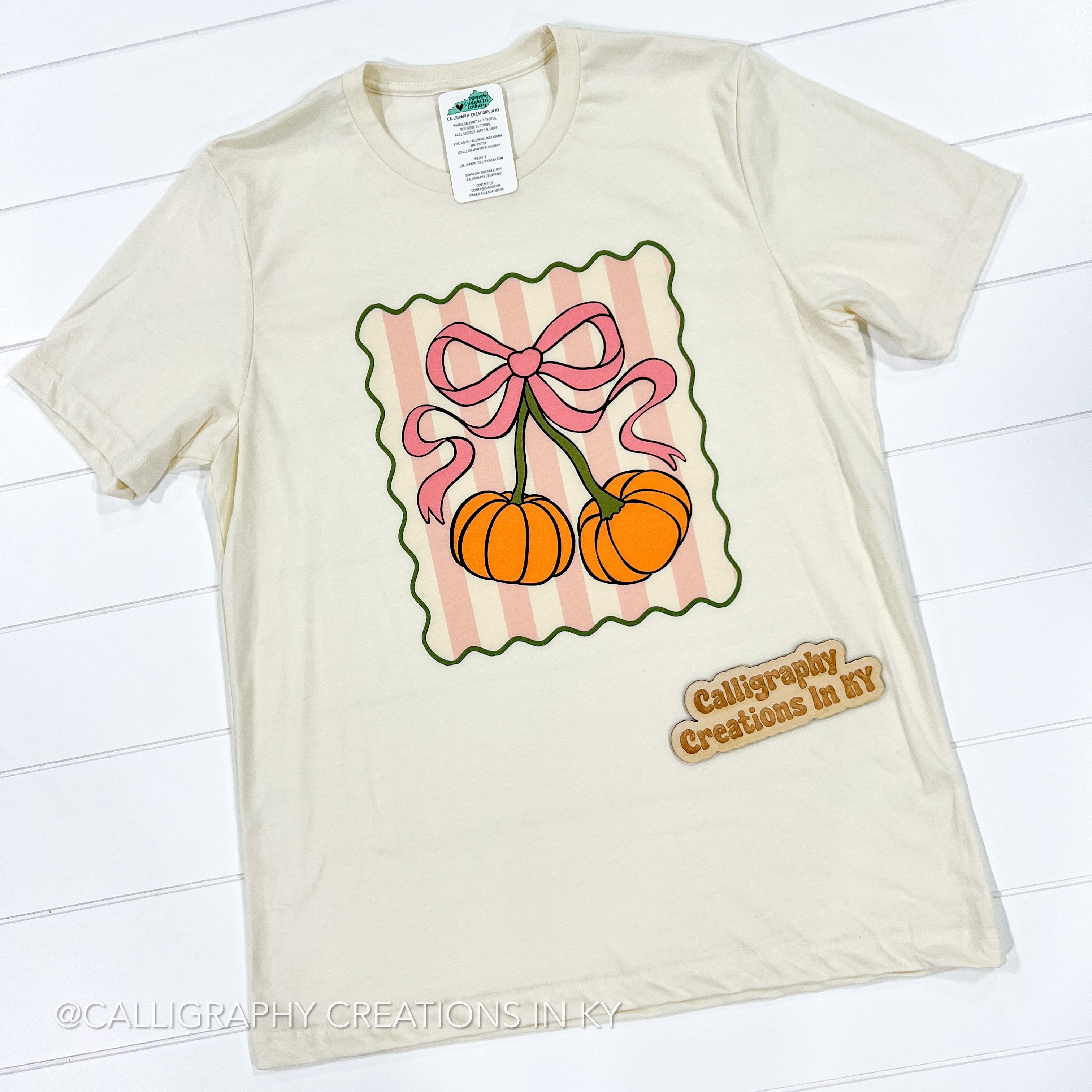 Stripe Pumpkin Cherries CC Tee