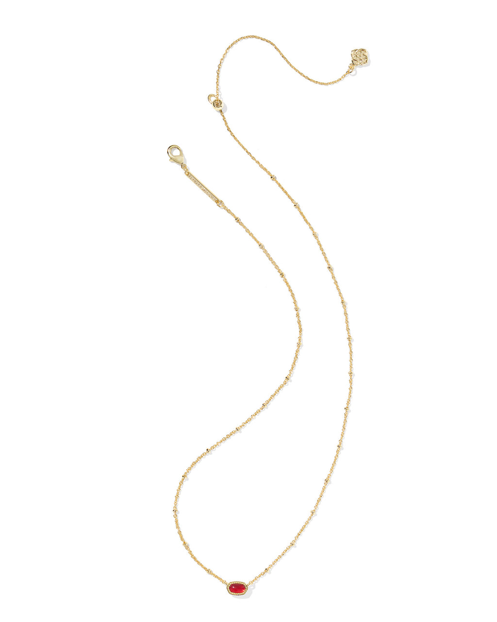 Kendra Scott Mini Elisa Satellite Short Pendant Necklace - Gold Red Illusion
