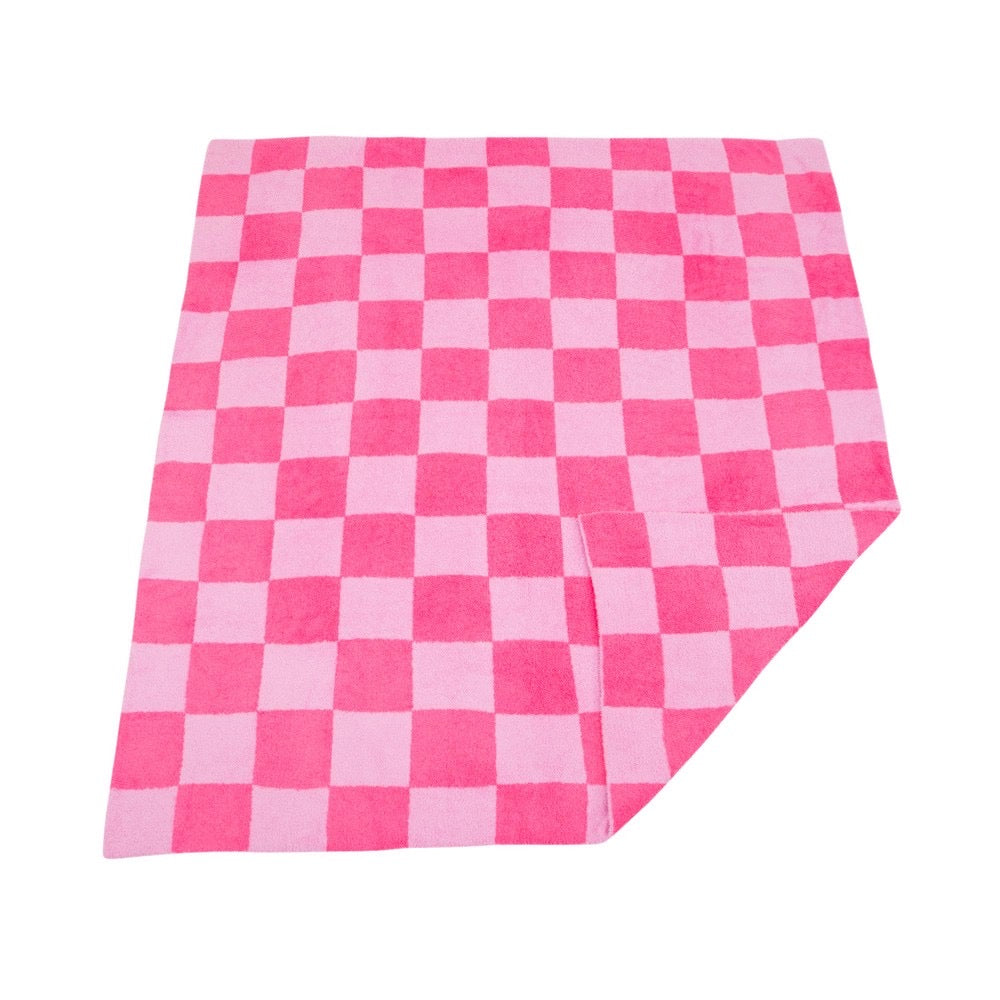 Pink Check Cozy Blanket