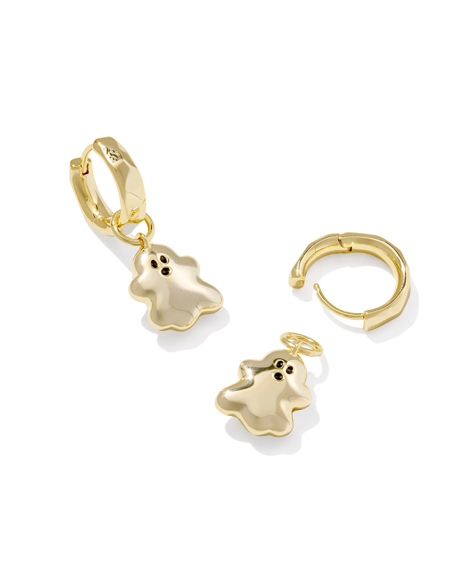 Kendra Scott Ghost Huggie Earrings - Gold White Mother Of Pearl