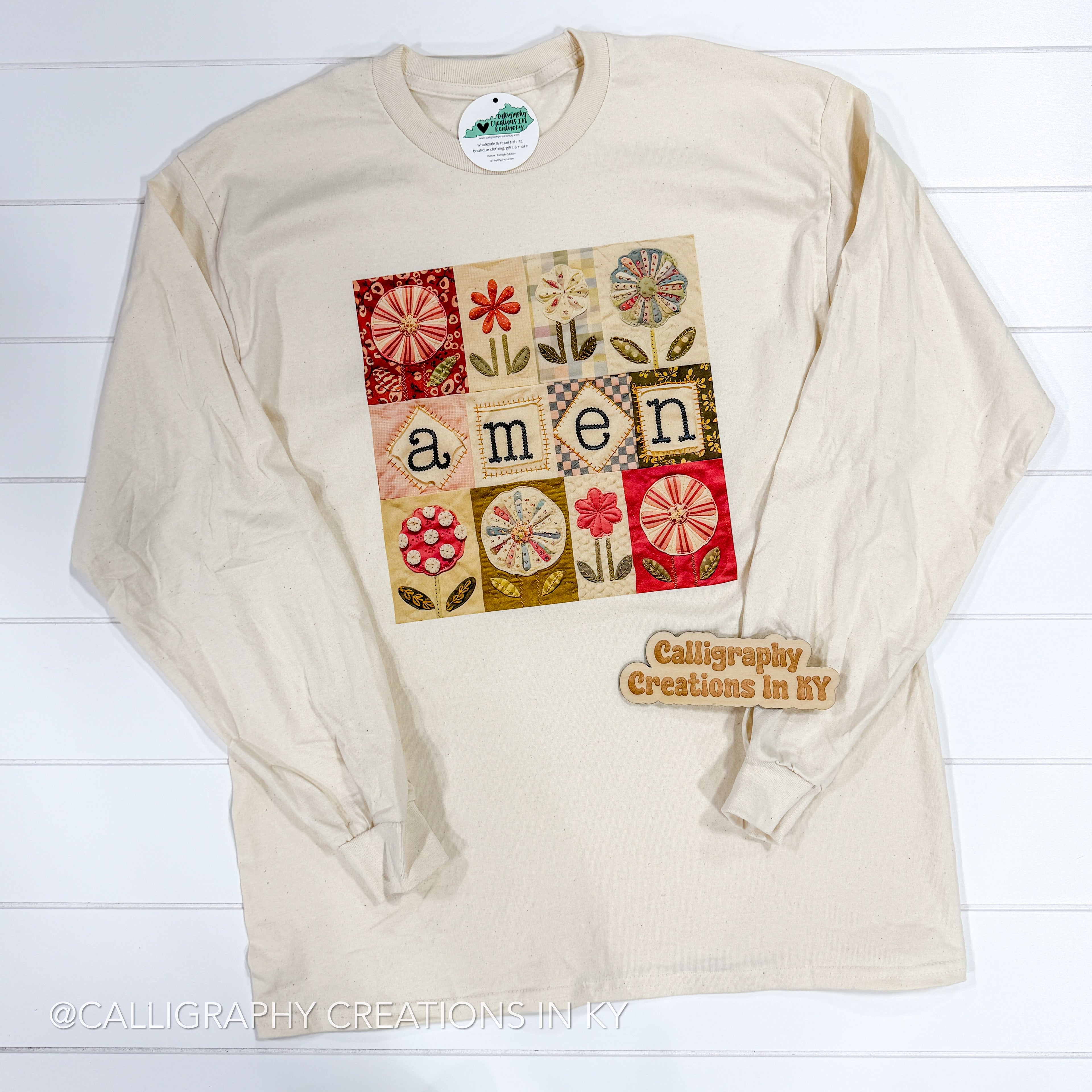 Amen Faux Patchwork LS Tee