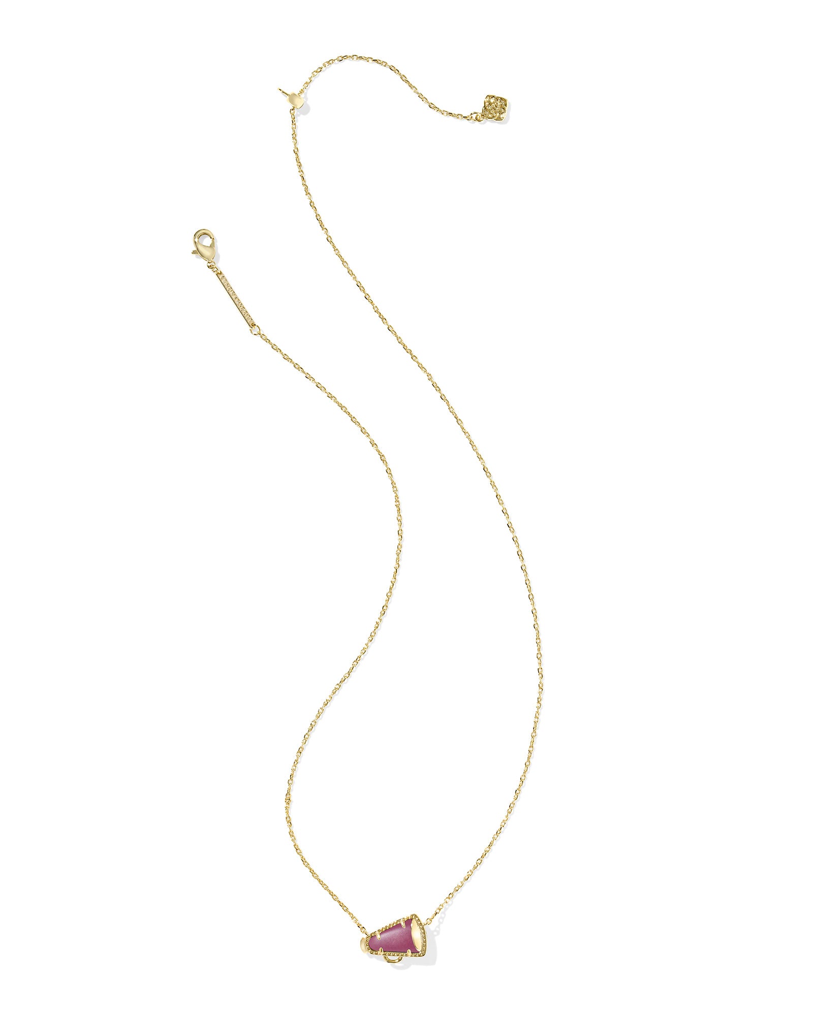 Kendra Scott Cheer Short Pendant Necklace - Gold Maroon Magnesite