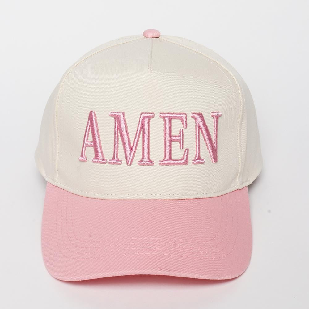 Pink Amen Embroidered Hat