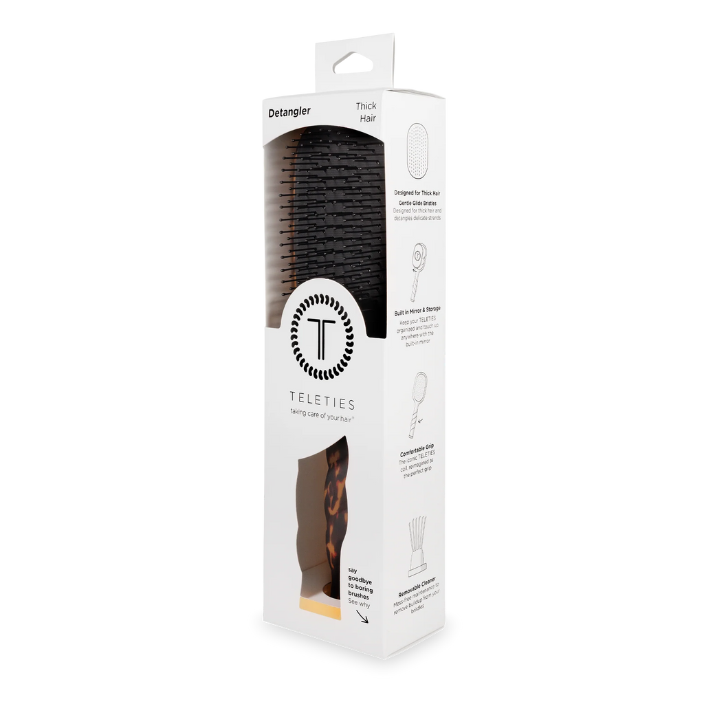 TELETIES Detangler Hair Brush for Thick Hair – Tortoise