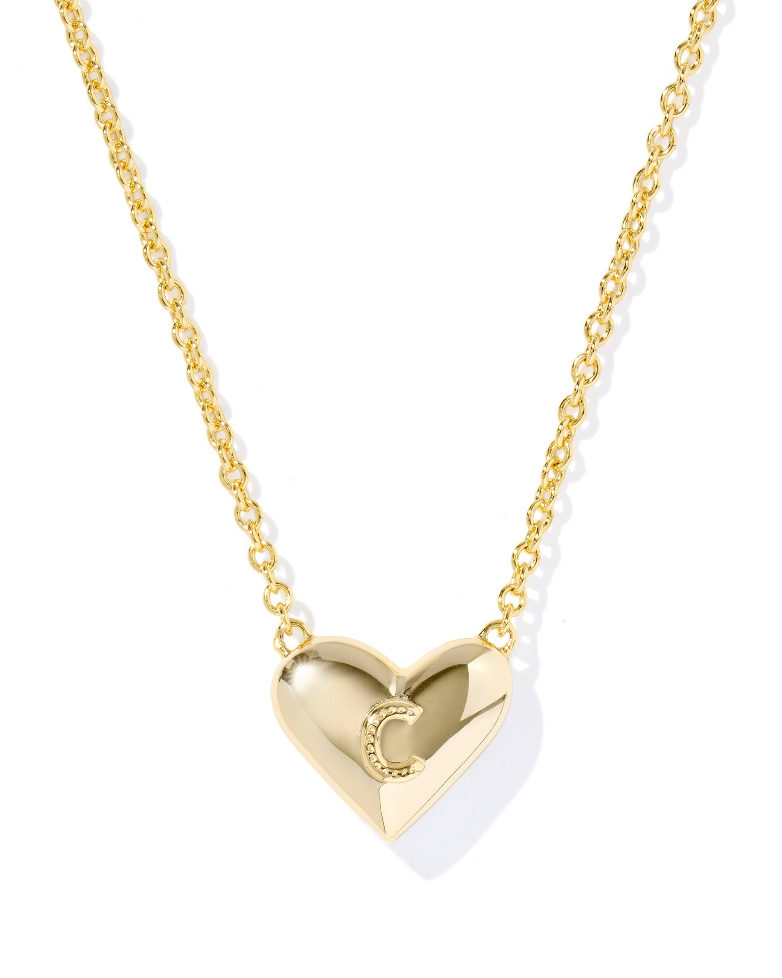 Kendra Scott Heart Letter C Short Pendant Necklace - Gold Ivory Mother Of Pearl