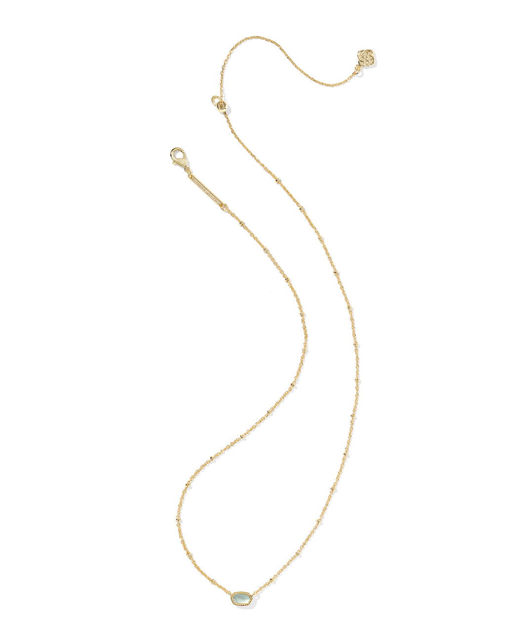Kendra Scott Mini Elisa Satellite Short Pendant Necklace - Gold Light Blue Illusion