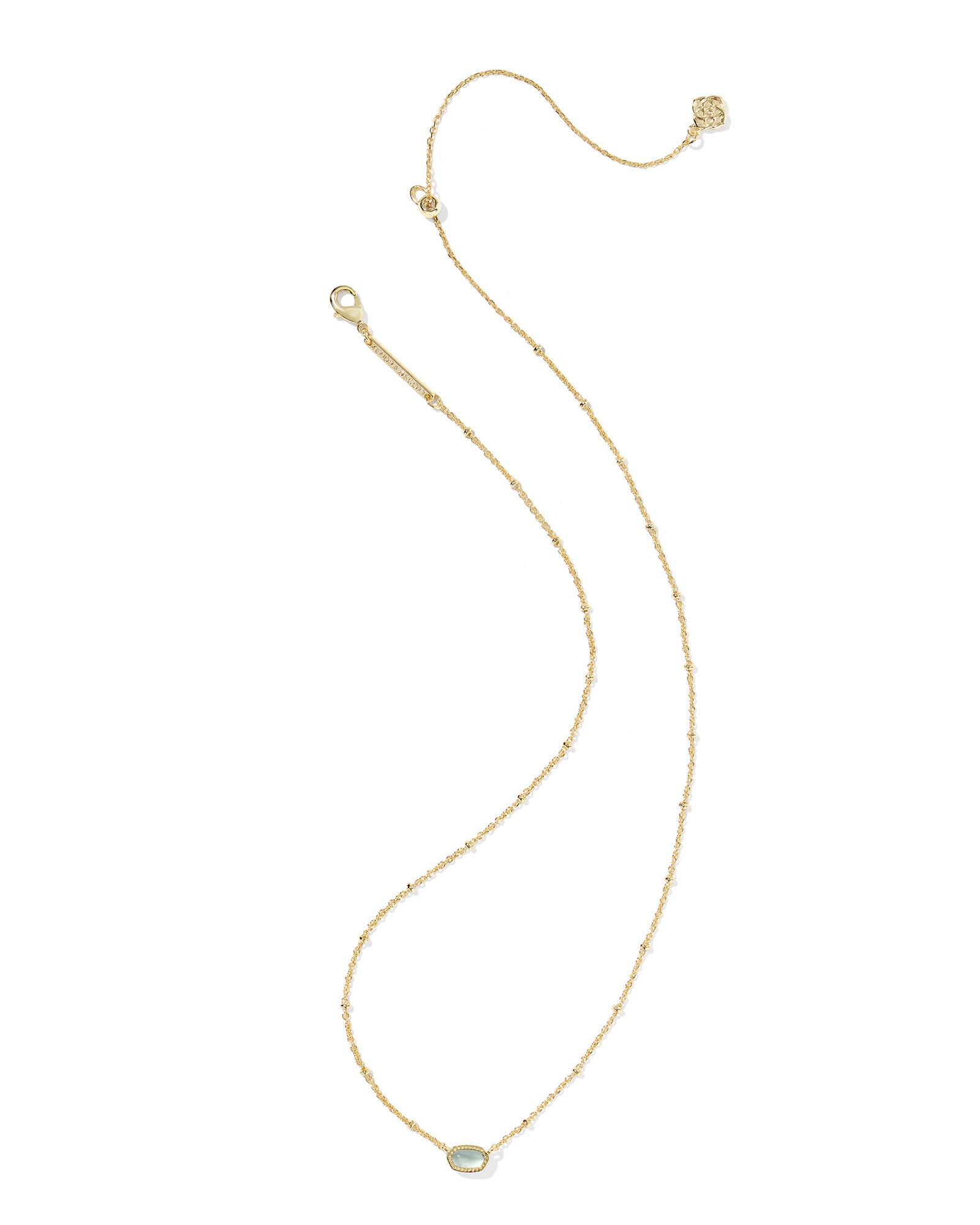 Kendra Scott Mini Elisa Satellite Short Pendant Necklace - Gold Light Blue Illusion
