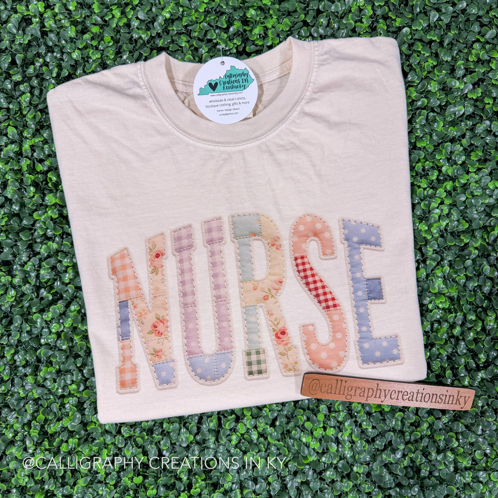 Faux Patchwork Nurse CC Tee
