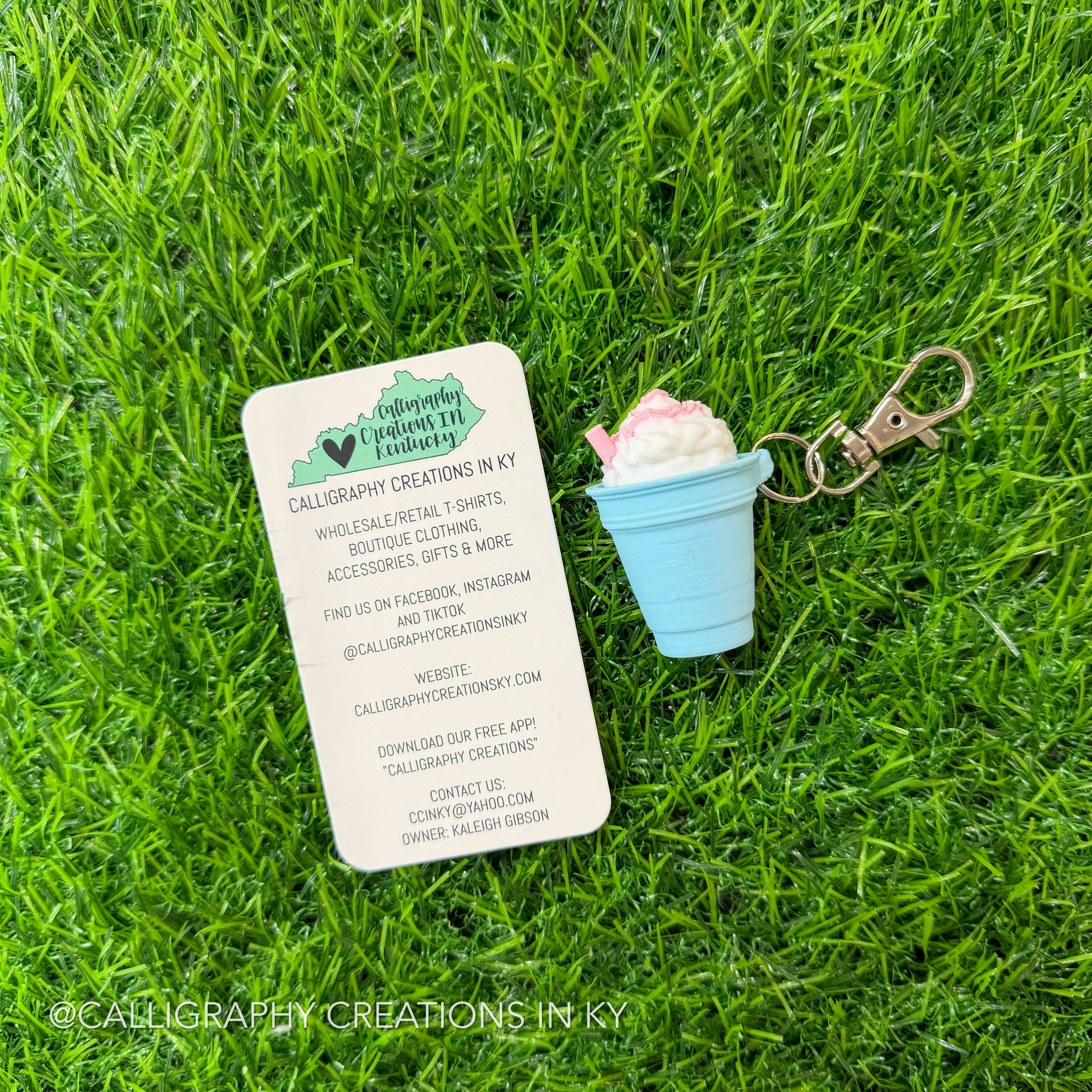 Cotton Candy Frappe Fidget Clicker Keychain