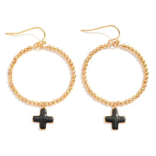 Black | Cross Dangle Earrings