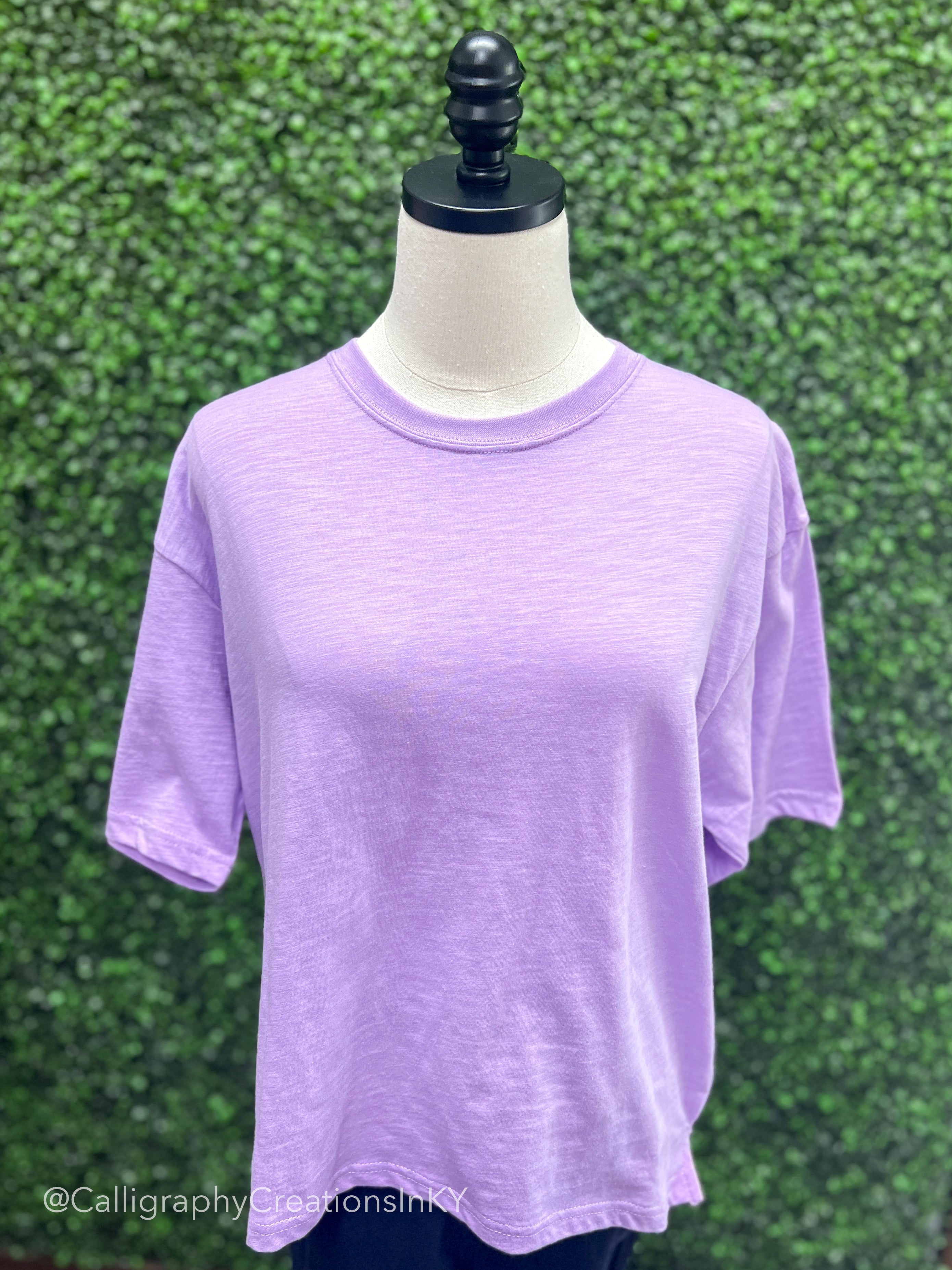Lavender | Royce Short Sleeve Oversized Slub Top