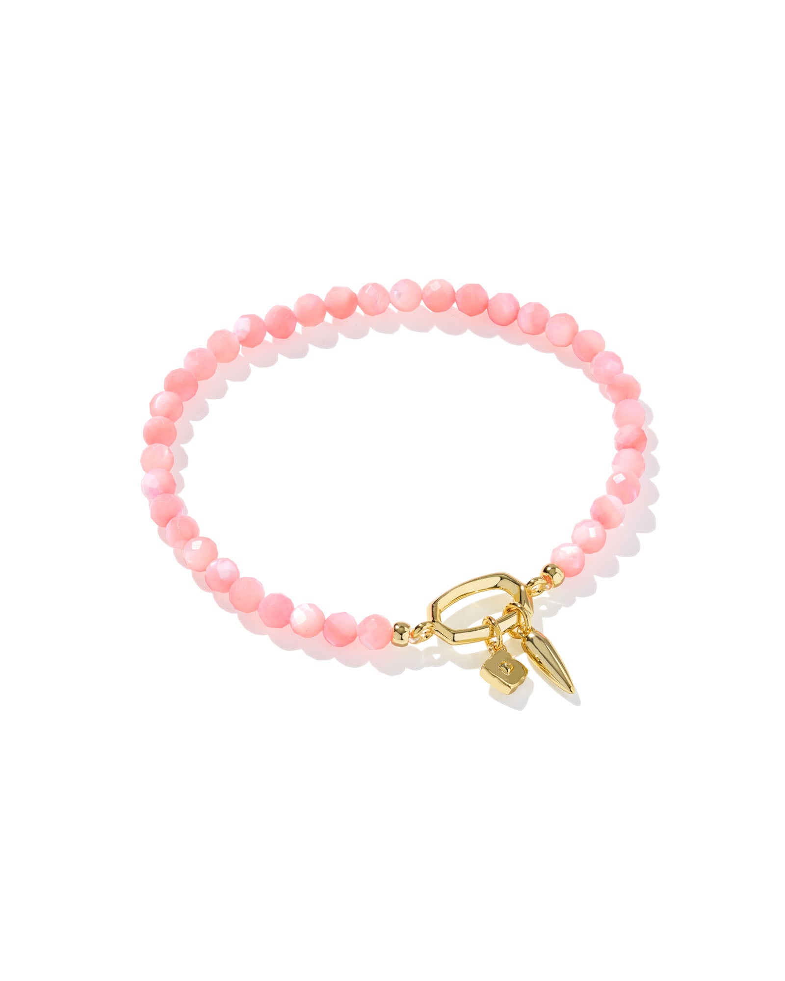 Kendra Scott Sylvia Stretch Bracelet - Gold Pink Chalcedony